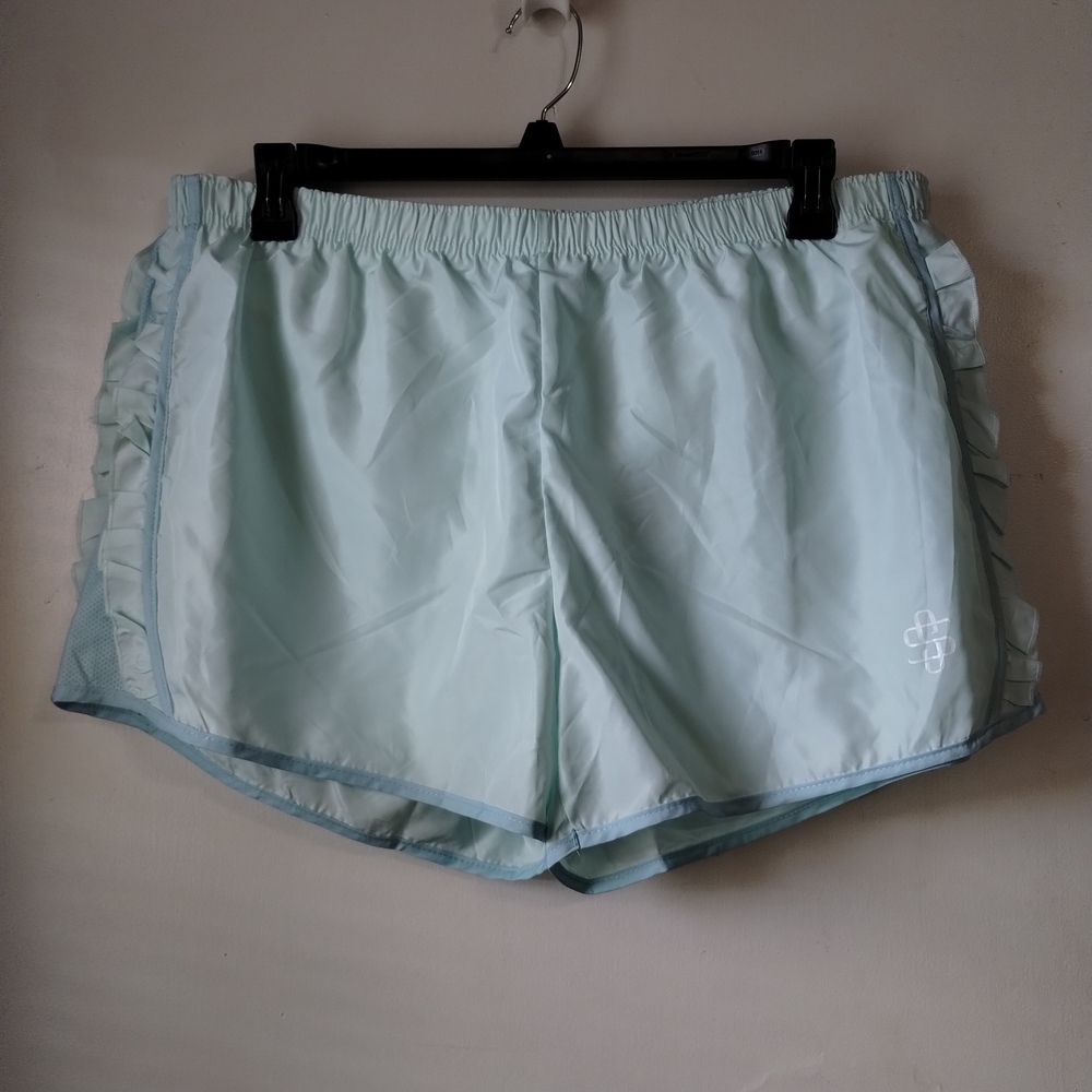 Simply Southern Mint Green Athletic Shorts with Side Ruffle